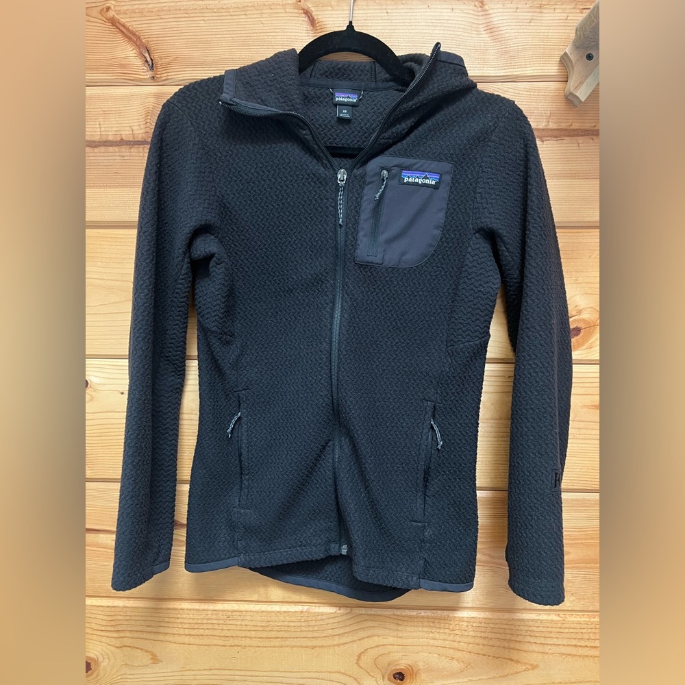 Patagonia Black Full-Zip Hooded Fleece Jacket